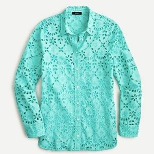 NWT J Crew Button-up Shirt in Embroidered Eyelet